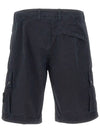 Men's Logo Patch Cargo Bermuda Shorts Blue - STONE ISLAND - BALAAN 5