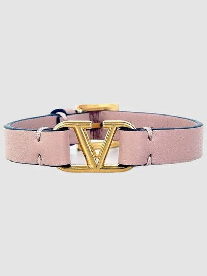 Leather Bracelet Pink Beige 5W2J0C44 ZXL GF9 - VALENTINO - BALAAN 2