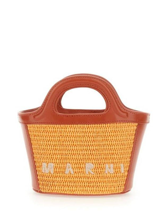 Rattan Micro Tropicalia Cross Bag Orange - MARNI - BALAAN 1