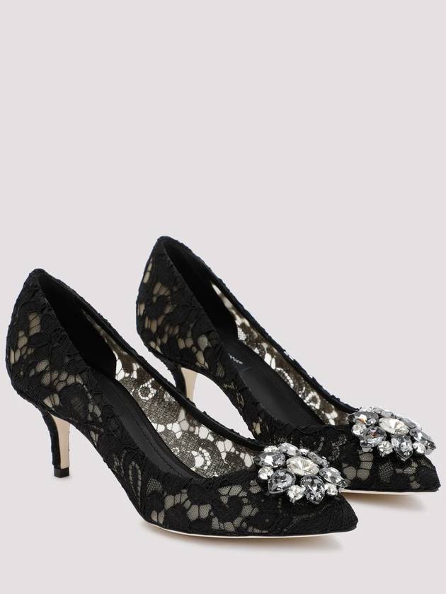 Brooch Lace Rainbow Pumps Heel Black - DOLCE&GABBANA - BALAAN 4