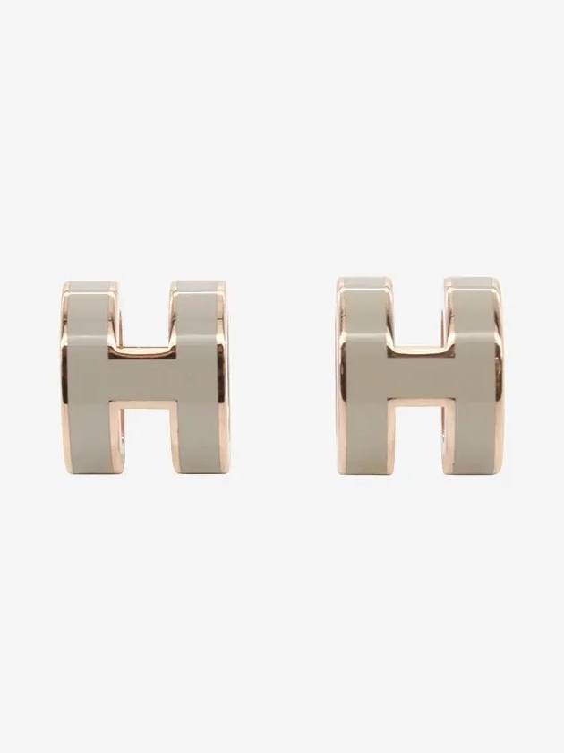 Mini Pop-Ache H Earrings Rose Gold Marron Glacec - HERMES - BALAAN 3