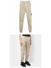 Men's Wappen Patch Straight Pants Beige - STONE ISLAND - BALAAN 5