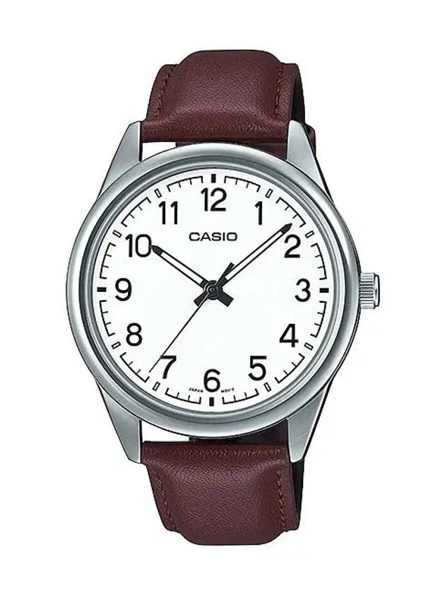 Leather Band Analog Watch White - CASIO - BALAAN 2