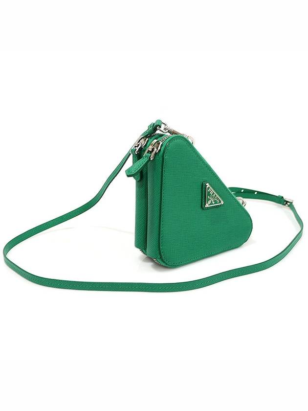 1NR015 Mango Green Saffiano Triangle Mini Pouch 2WAY - PRADA - BALAAN 3