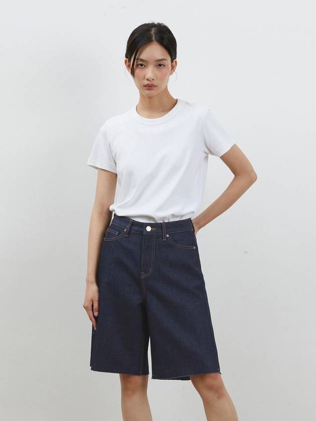 Denim edge cut inner color combination shorts indigo - RYUL+WAI: - BALAAN 3