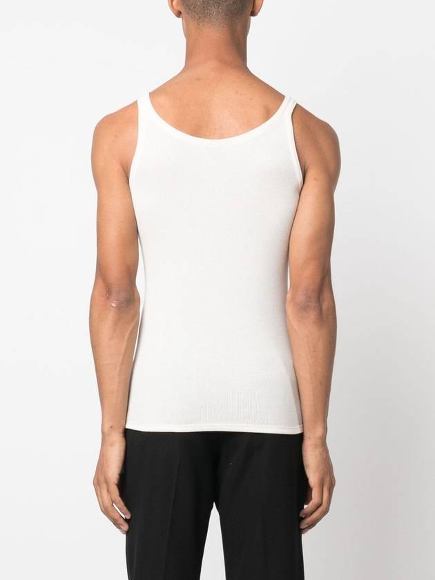 Embroidered Logo Sleeveless White - SAINT LAURENT - BALAAN 5