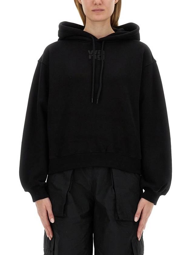 Logo Print Hoodie Black - ALEXANDER WANG - BALAAN 3