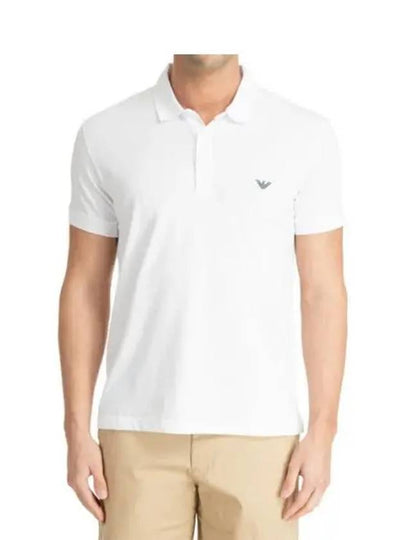 Men's Cotton Polo Shirt White - EMPORIO ARMANI - BALAAN 2