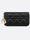 Lady Dior Medium Zipper Wallet Black Cannage Sheepskin S6024ONMJ M900 - DIOR - BALAAN 6