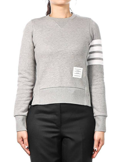 Engineered 4 Bar Stripe Loopback Jersey Knit Crewneck Sweatshirt Light Grey - THOM BROWNE - BALAAN 2