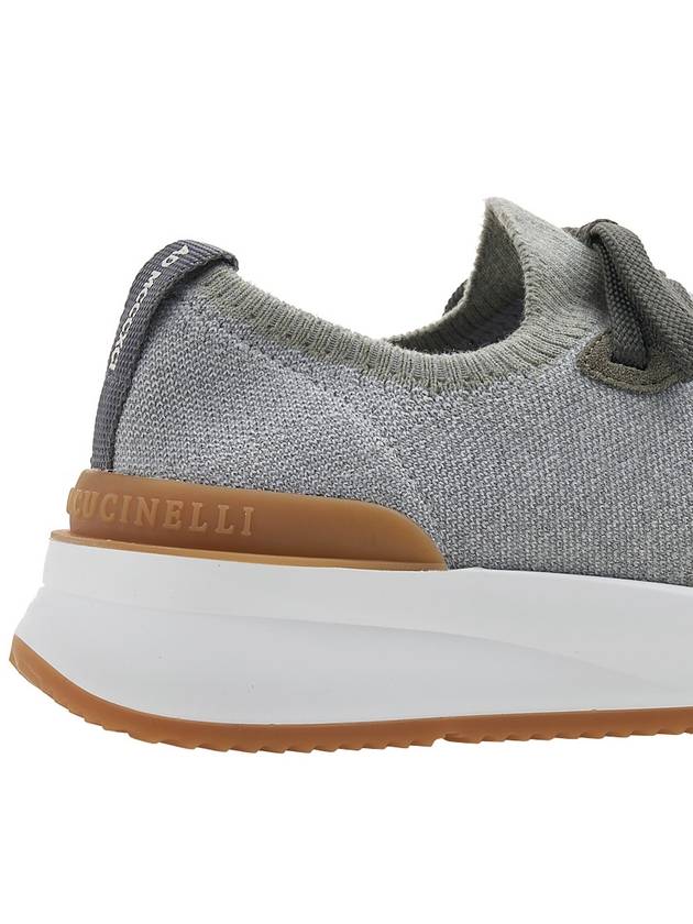 Stretch Knit Low Top Sneakers Grey Green - BRUNELLO CUCINELLI - BALAAN 11