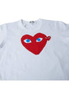 Women's Heart Short Sleeve T-Shirt AZ P1T085 051 WHITE - COMME DES GARCONS - BALAAN 6