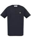 Logo Patch Short Sleeve T-Shirt Navy - STONE ISLAND - BALAAN 1