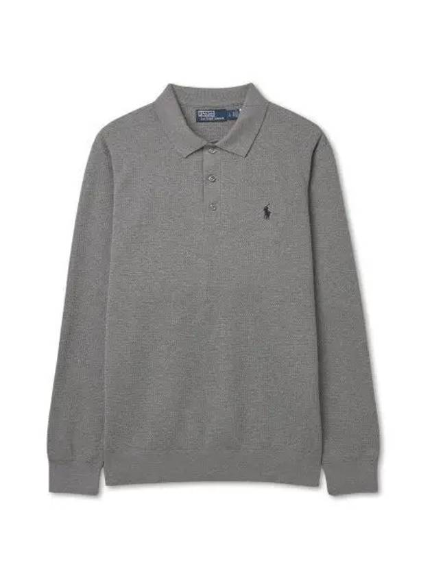 long sleeve pique shirt gray - POLO RALPH LAUREN - BALAAN 2