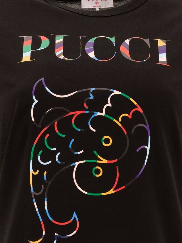 Pucci Black Cotton T-Shirt - EMILIO PUCCI - BALAAN 3