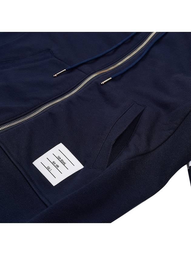 Engineered 4 Bar Diagonal Zip Up Hoodie Navy - THOM BROWNE - BALAAN 10