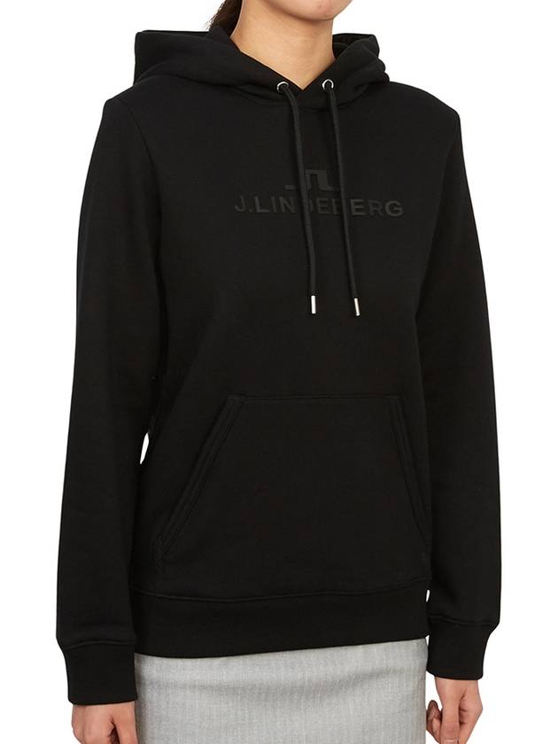 Alpha Logo Print Hoodie Black - J.LINDEBERG - BALAAN 4