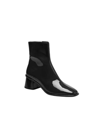 Women's Gigi Patent Leather Middle Boots Black - COACH - BALAAN 1