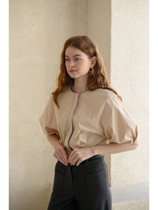 Loose fit puff sleeve daily blouse beige - CAHIERS - BALAAN 11