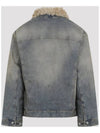 Fur Trim Oversized Fit Denim Jacket Mid Blue - ACNE STUDIOS - BALAAN 3