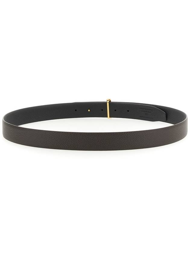 T Logo Reversible Leather Belt Black Brown - TOM FORD - BALAAN 8