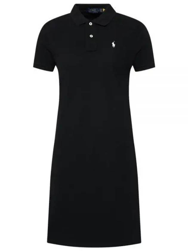 Women's Pony Logo Midi Dress Black - POLO RALPH LAUREN - BALAAN 2