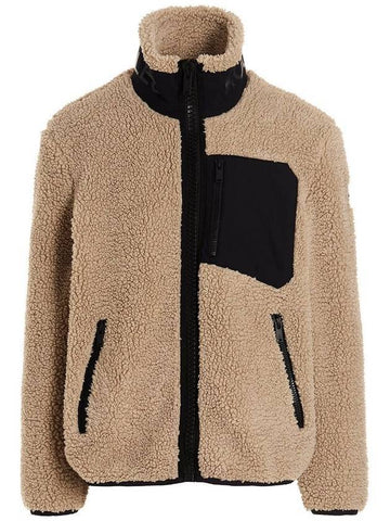 Men's Sagrak Shearling Fleece Zip-Up Jacket Plaza Taupe - MOOSE KNUCKLES - BALAAN 1