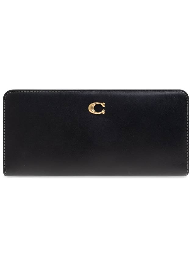 Coach Leather Wallet, Women's, Black - COACH - BALAAN 1