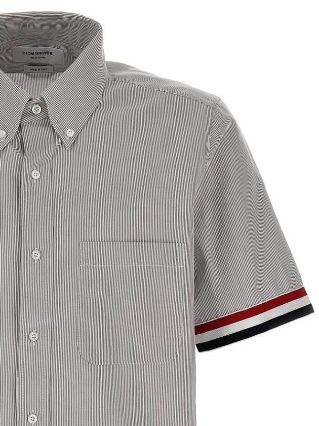 Men's Pincode Armband Short Sleeve Shirt Grey - THOM BROWNE - BALAAN 4