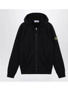 Logo Cotton Zip-Up Hoodie Black - STONE ISLAND - BALAAN 2