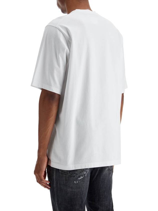 white cotton t-shirt with dsq2 logo - DSQUARED2 - BALAAN 3