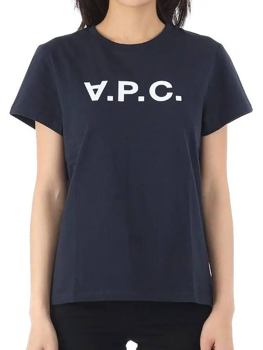 VPC Logo Organic Cotton Short Sleeve T-Shirt Navy - A.P.C. - BALAAN 2