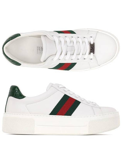 Women's Leather Low Top Sneakers White - GUCCI - BALAAN 2