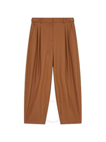 Stella Mccartney Ladies Brown Pleated Banana Leg Trousers, Brand Size 36 (US Size 2) - STELLA MCCARTNEY - BALAAN 1