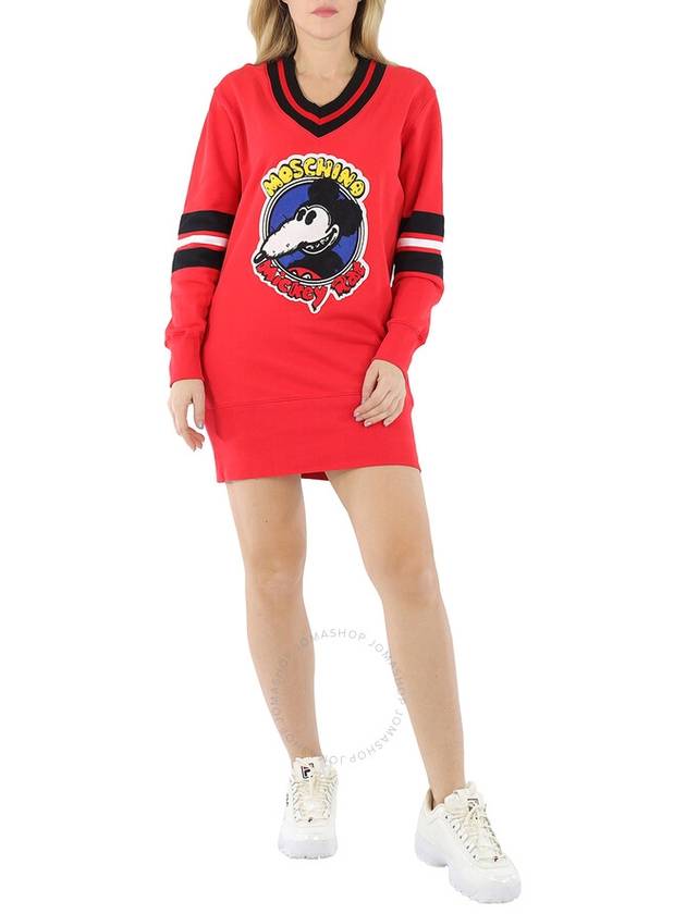 Moschino Ladies Red Mickey Rat Sweater Dress, Brand Size 36 (US Size 2) - MOSCHINO - BALAAN 1