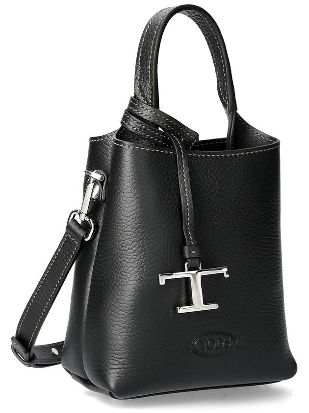 Micro Leather Mini Tote Bag Black - TOD'S - BALAAN 2