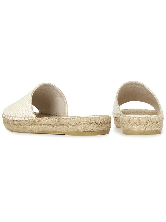 logo embroidered raffia espadrille slippers ivory - PRADA - BALAAN.