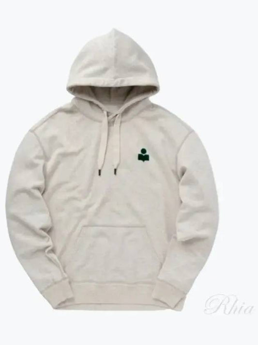 Matte Logo Print Hoodie Emerald Ecru - ISABEL MARANT - BALAAN 2