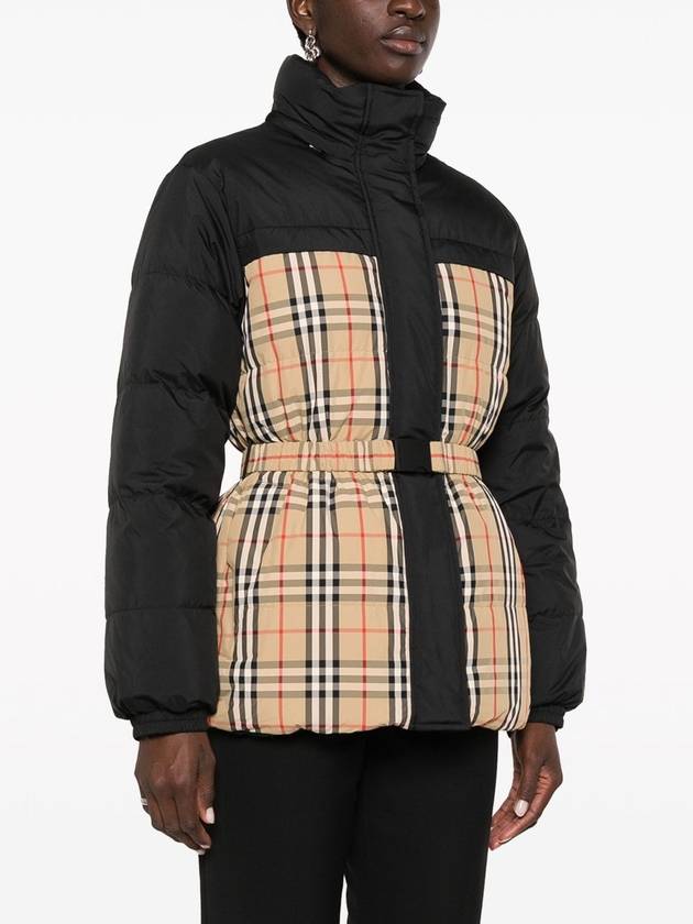 Check Reversible Down Padding Beige Black - BURBERRY - BALAAN 4