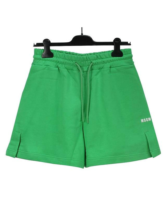 Women's Micro Logo Bermuda Cotton Shorts Green - MSGM - BALAAN 1