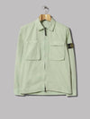 Wappen Patch Old Treatment Zip-Up Overshirt Light Green - STONE ISLAND - BALAAN 2