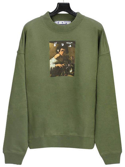 Men's Caravaggio Logo Sweatshirt Green - OFF WHITE - BALAAN 2