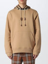 Check Cotton Blend Hoodie Camel Beige - BURBERRY - BALAAN 2