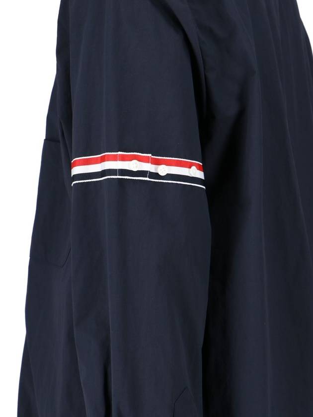 Three Stripes Armband Nylon Long Sleeve Shirt Navy - THOM BROWNE - BALAAN 4