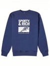 Motion Club Crew Neck Cotton Sweatshirt Navy - SPORTY & RICH - BALAAN 2