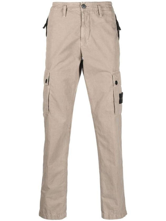 Men's Wappen Patch Cargo Track Pants Beige - STONE ISLAND - BALAAN 2