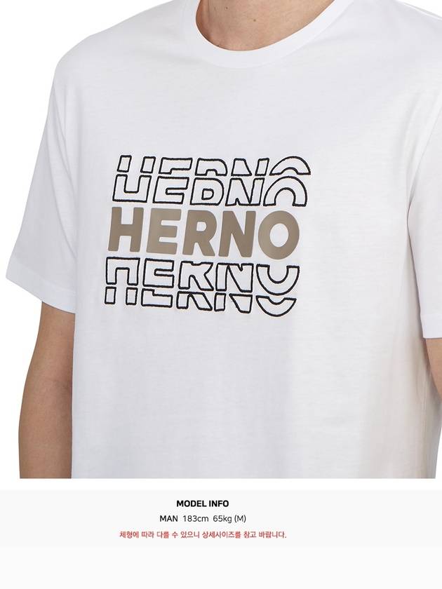 Men's short sleeve t-shirt JG000195U 52000 1000 - HERNO - BALAAN 8