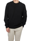 Merino Wool Crew Neck Knit Top Black - CP COMPANY - BALAAN 5