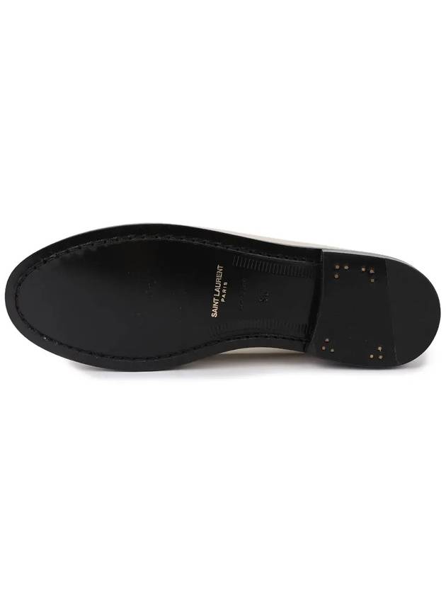 Le Loafer Penny Slippers In Smooth Leather Pearl - SAINT LAURENT - BALAAN 6