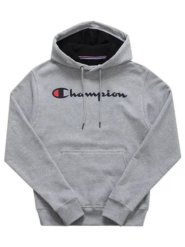 Men's Powerblend Scripted Logo Hooded Oxford Gray - CHAMPION - BALAAN 3